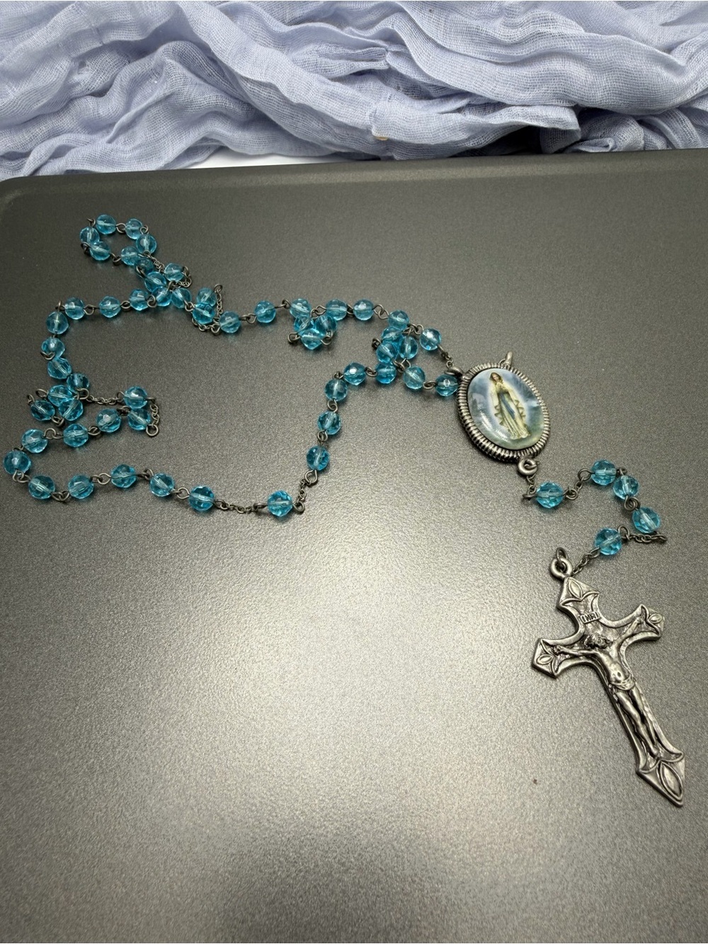 Vintage Rosary  with Glass Beads #37un